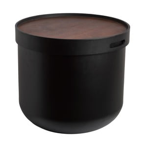 Čierny odkladací stolík so snímateľnou doskou pols potten Walnut