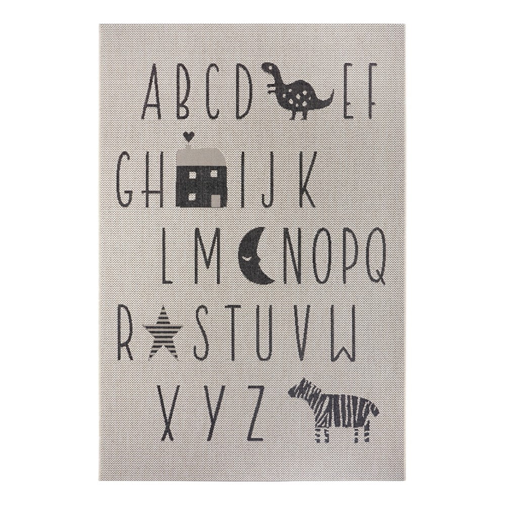 E-shop Krémovobiely detský koberec Ragami Letters, 160 x 230 cm