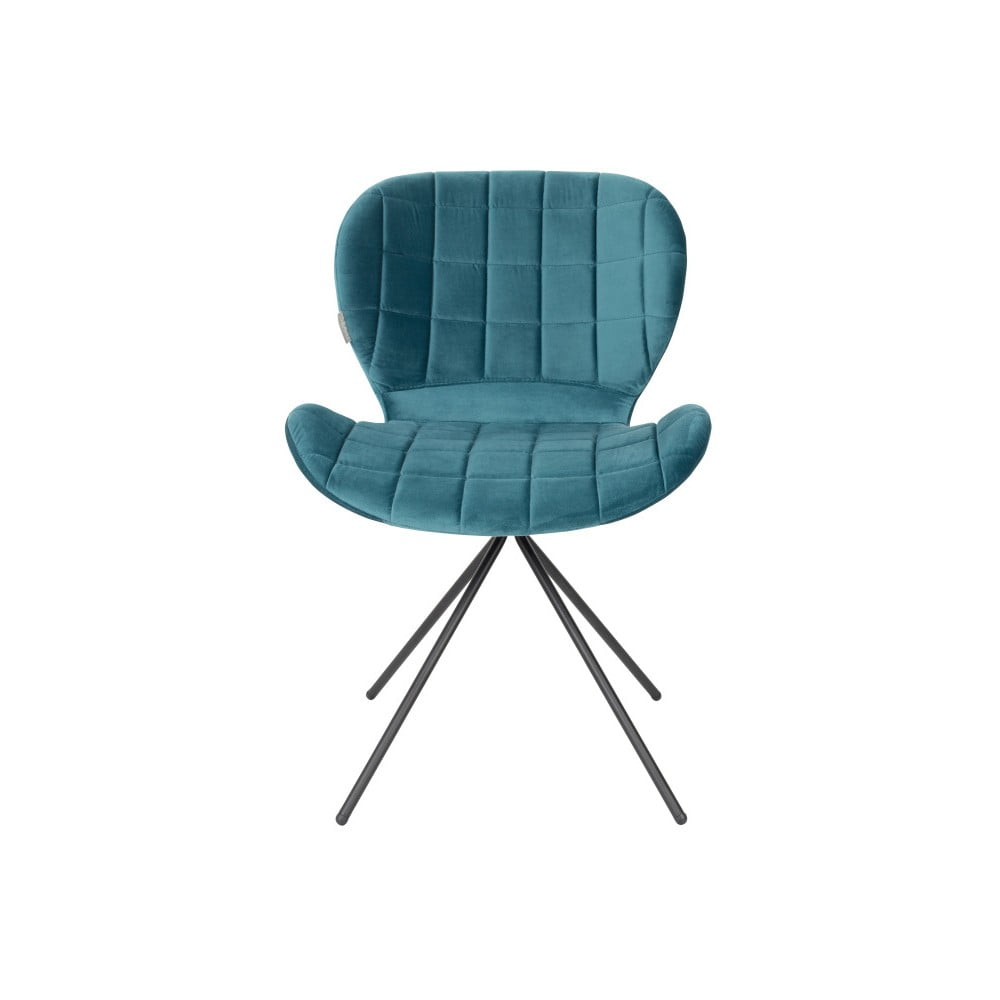 E-shop Sada 2 petrolejovo modrých stoličiek Zuiver OMG Velvet