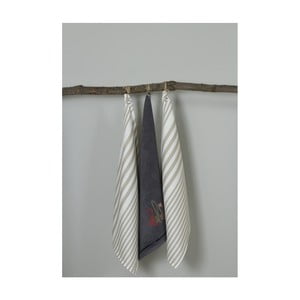 Sada 3 sivo-bielych kuchynských utierok My Home Plus Fork, 50 × 70 cm