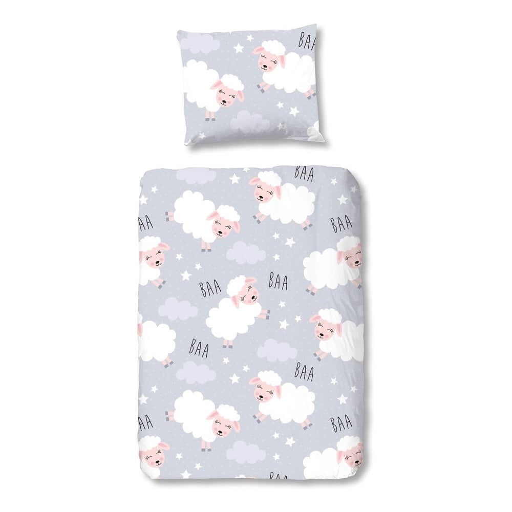 E-shop Detské bavlnené posteľné obliečky Good Morning Sleepy Sheep, 100 x 135 cm