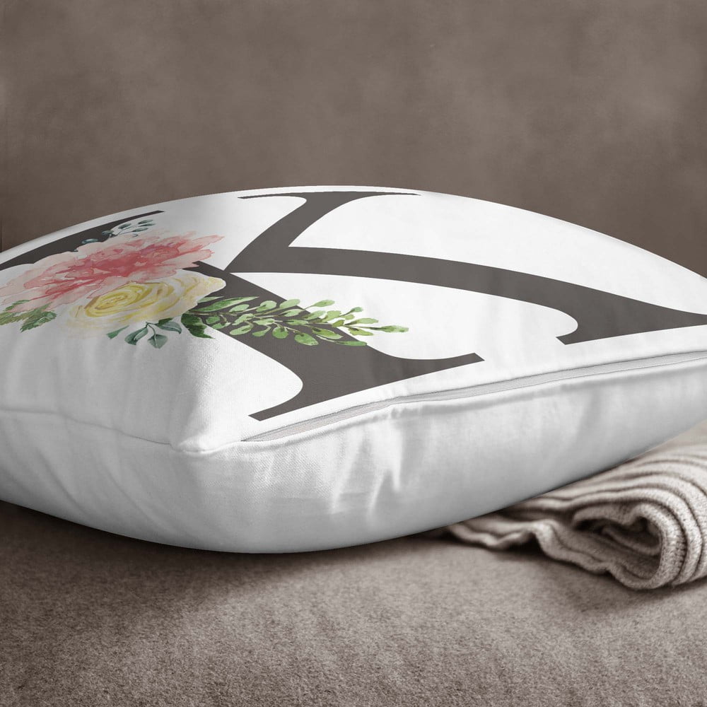 E-shop Obliečka na vankúš Minimalist Cushion Covers Floral Alphabet K, 45 x 45 cm