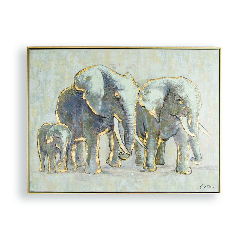 E-shop Ručne maľovaný obraz Graham & Brown Elephant Family, 80 × 60 cm