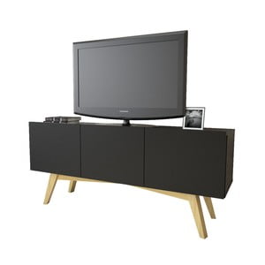 Čierny TV stolík Magenta Home Lou, šírka 120 cm