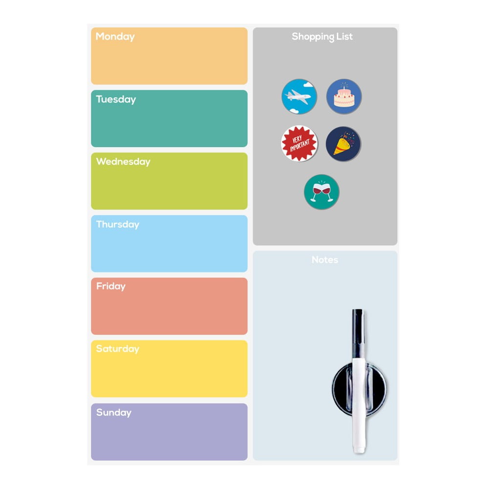 E-shop Magnetická tabuľa na chladničku Balvi Week Planner