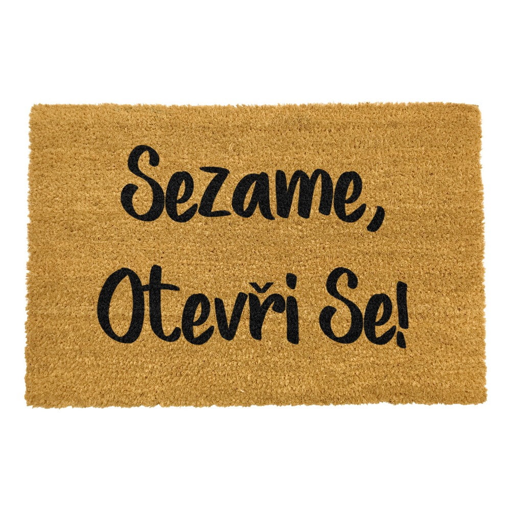 Obrázok Rohožka z prírodného kokosového vlákna Arts Doormats Sezam otvor sa, 40 x 60 cm