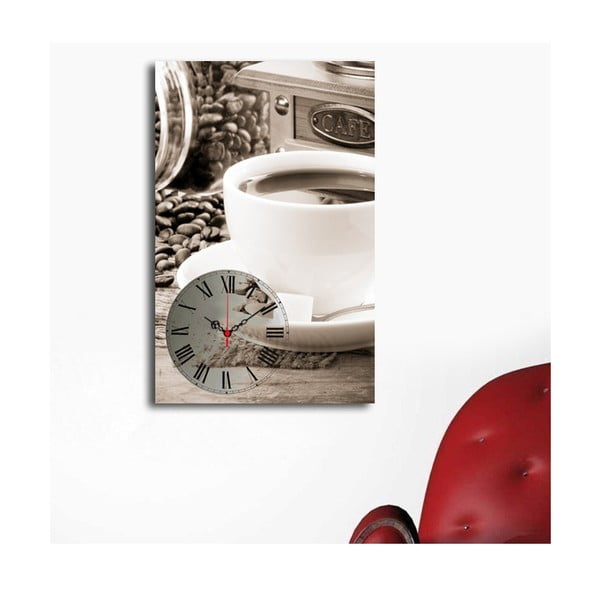 Obrazové hodiny Šálka kávy, 45 × 70 cm
