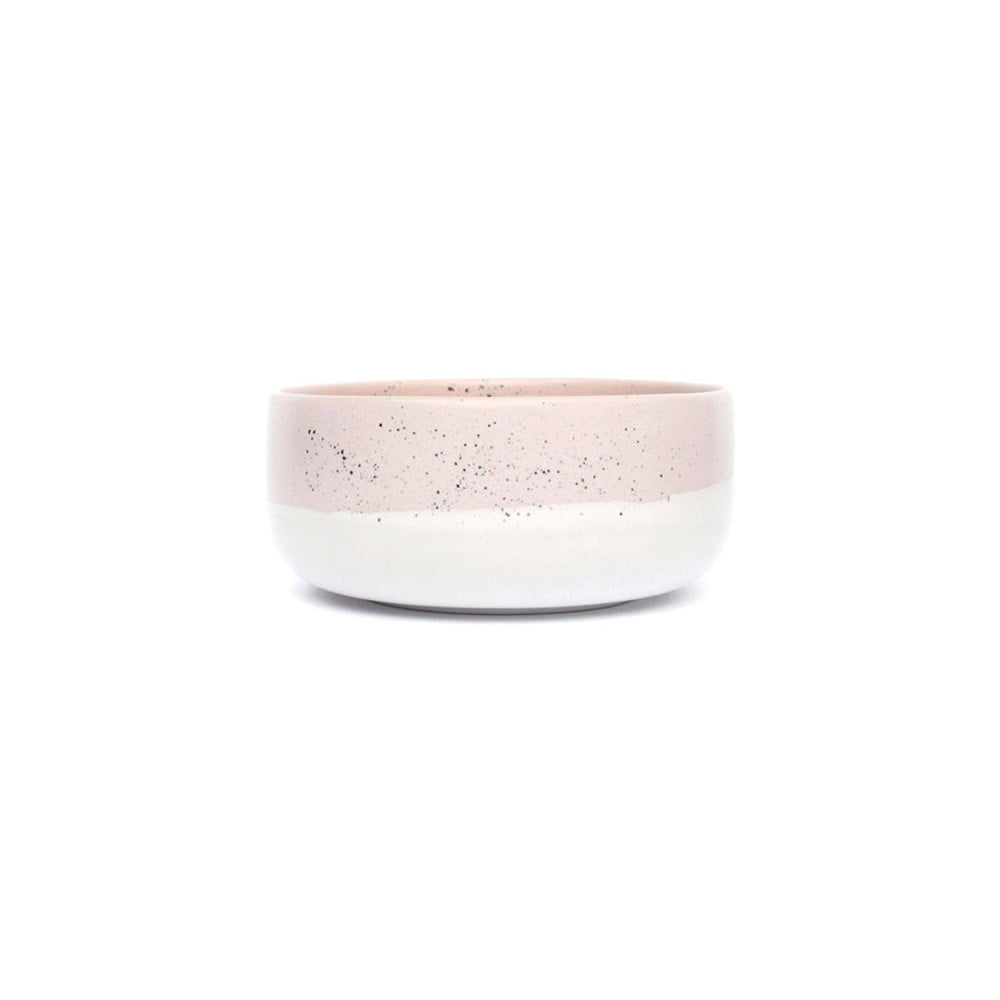 E-shop Ružovo-biela kameninová miska ÅOOMI Dust, ø 15 cm