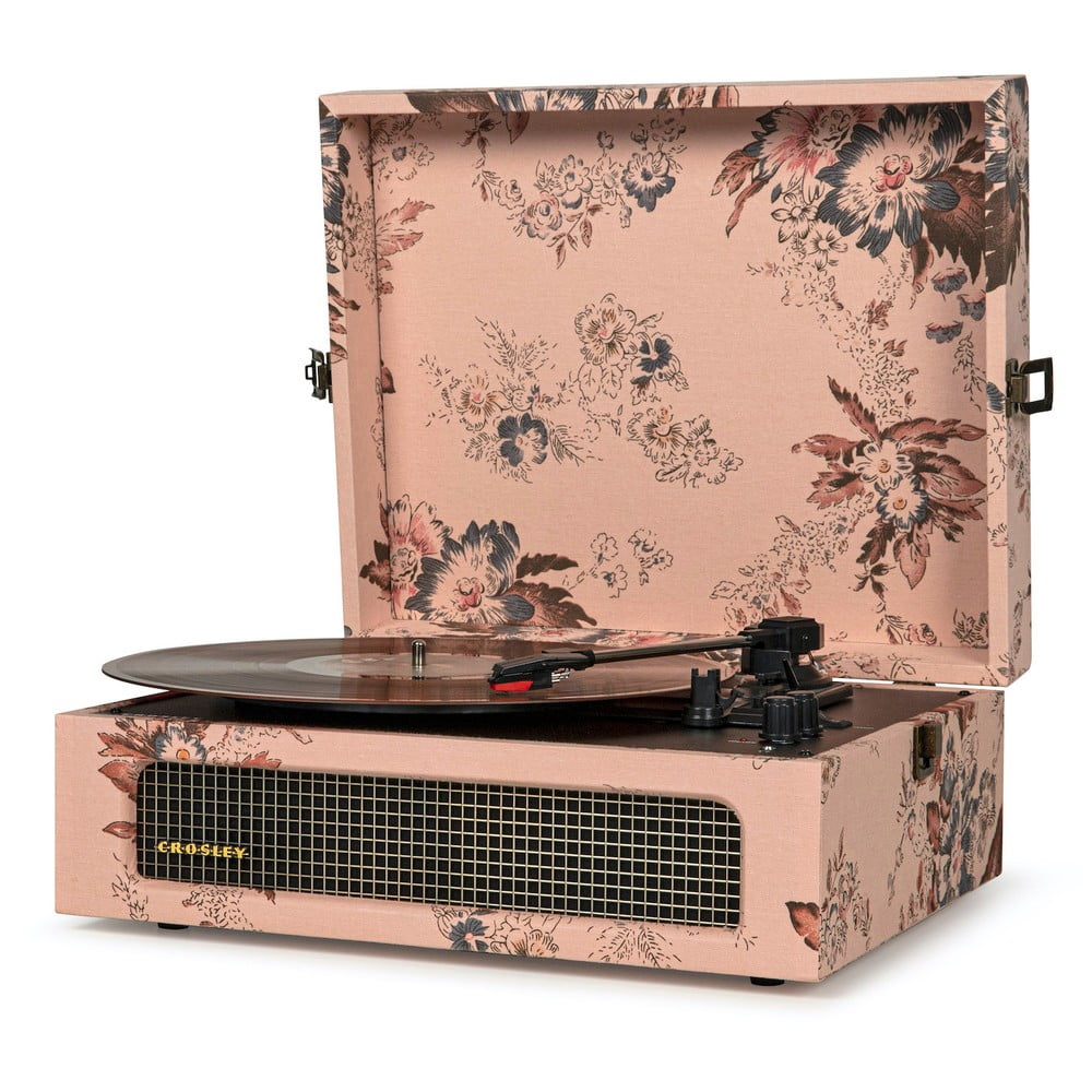 E-shop Ružový gramofón Crosley Voyager Floral