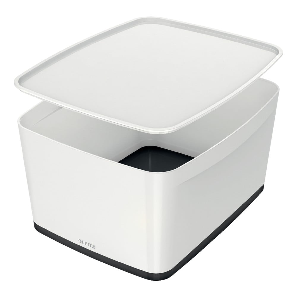 E-shop Bielo-čierny plastový úložný box s vekom MyBox - Leitz