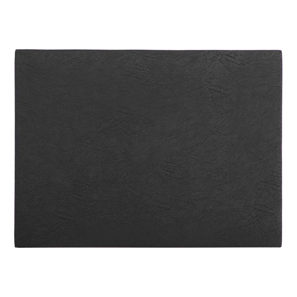 E-shop Čierne prestieranie z imitácie kože ZicZac Troja Rectangle, 33 x 45 cm