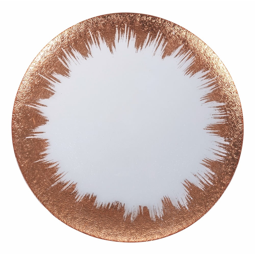 E-shop Sklenený tanier v bielo-zlatej farbe Villa d'Este Vetro Copper, ø 32 cm
