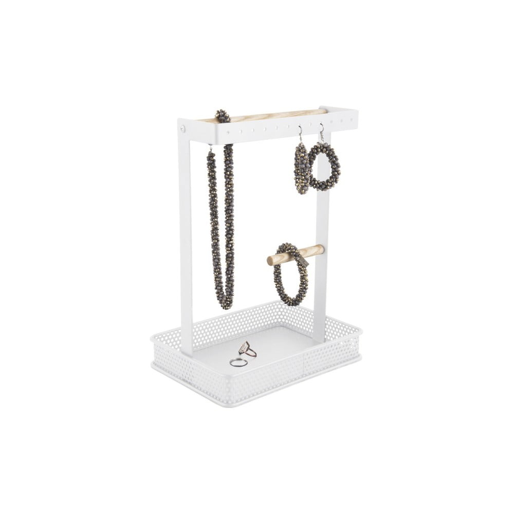 E-shop Biely stojan na šperky s drevenými detailmi PT LIVING Merge Square