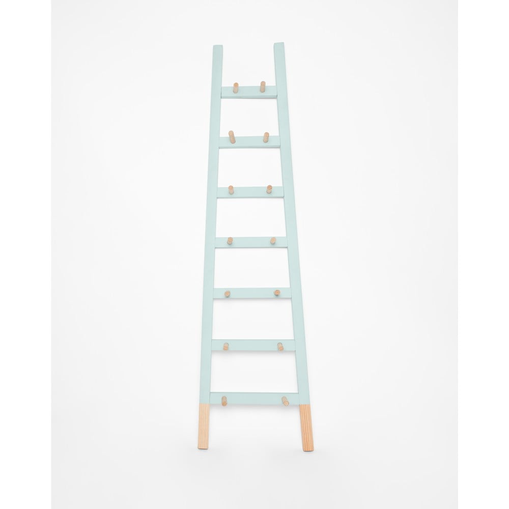 E-shop Odkladací dekoratívny rebrík z borovicového dreva Surdic Stair Aquamarina