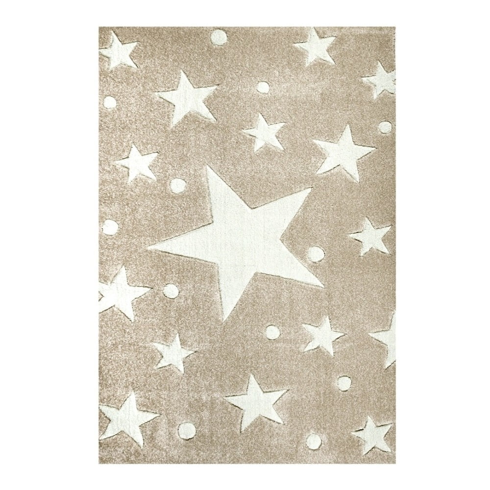 Béžový detský koberec Happy Rugs Stars, 160 × 230 cm