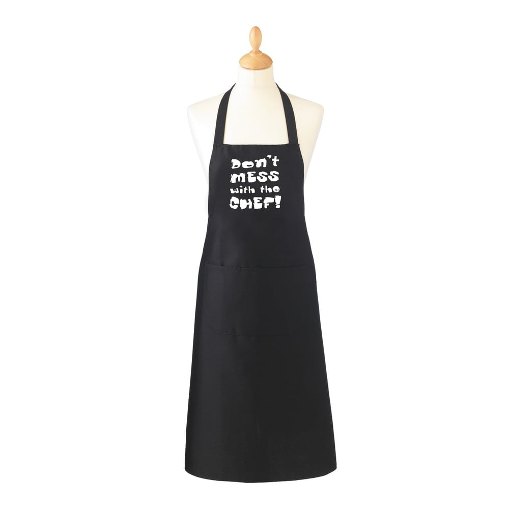 E-shop Čierna bavlnená zástera Cooksmart ® Don't Mess With The Chef