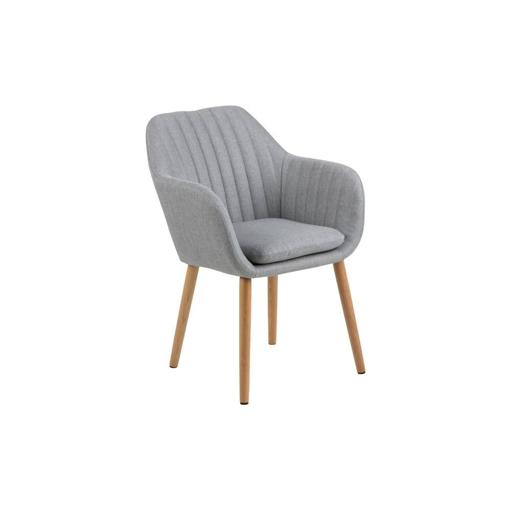 E-shop Svetlosivá jedálenská stolička s drevenou podnožou Bonami Essentials Emilia