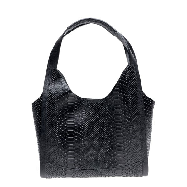 Čierna kožená kabelka Mangotti Bags Sierra