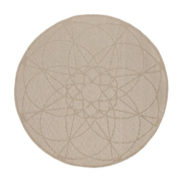 Béžový vonkajší koberec Floorita Tondo Ecru, ⌀ 194 cm