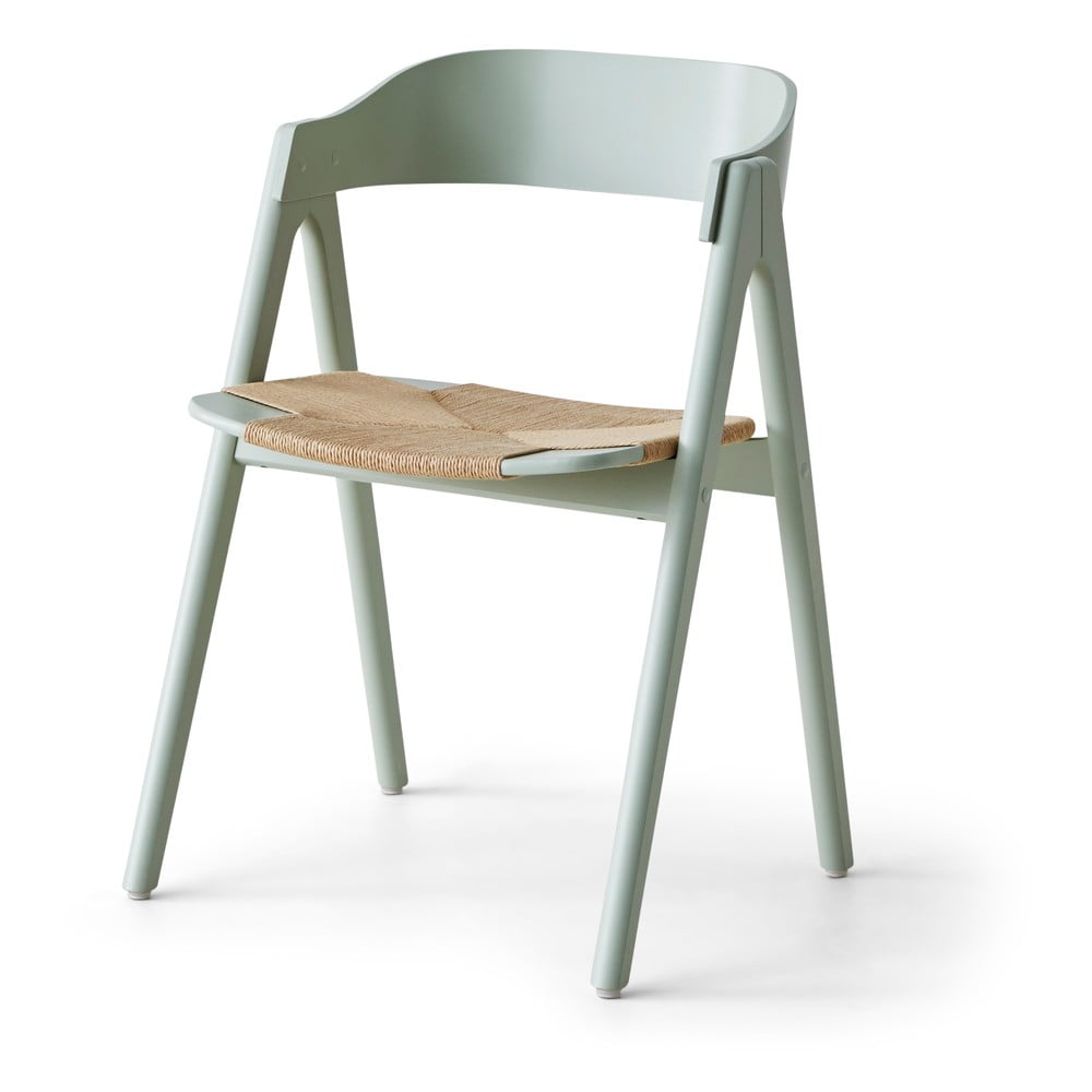 E-shop Svetlozelená jedálenská stolička z bukového dreva s ratanovým sedákom Findahl by Hammel Mette