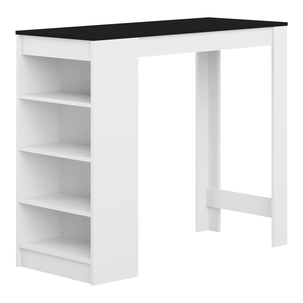 E-shop Biely barový stôl s čiernou doskou 115x50 cm Aravis - TemaHome