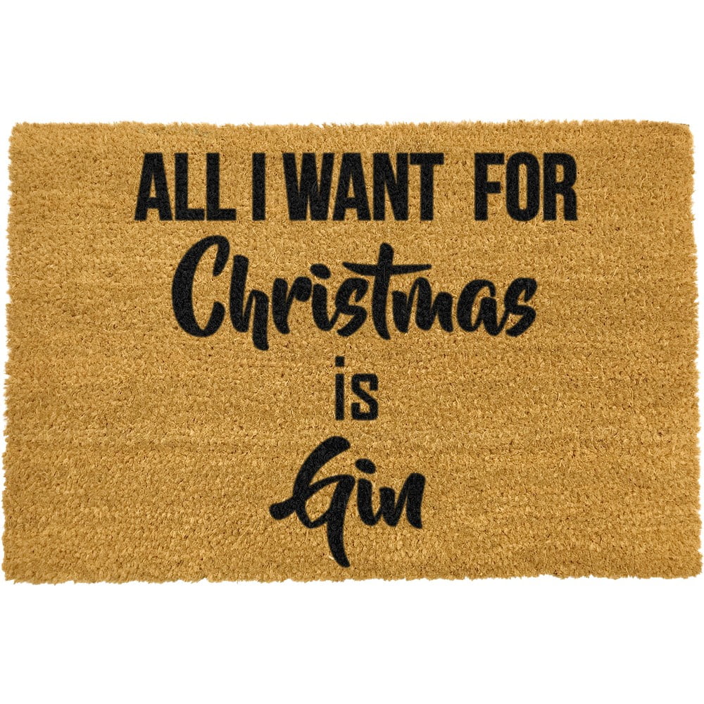 Obrázok Čierna rohožka z prírodného kokosového vlákna Artsy Doormats All I Want, 40 x 60 cm