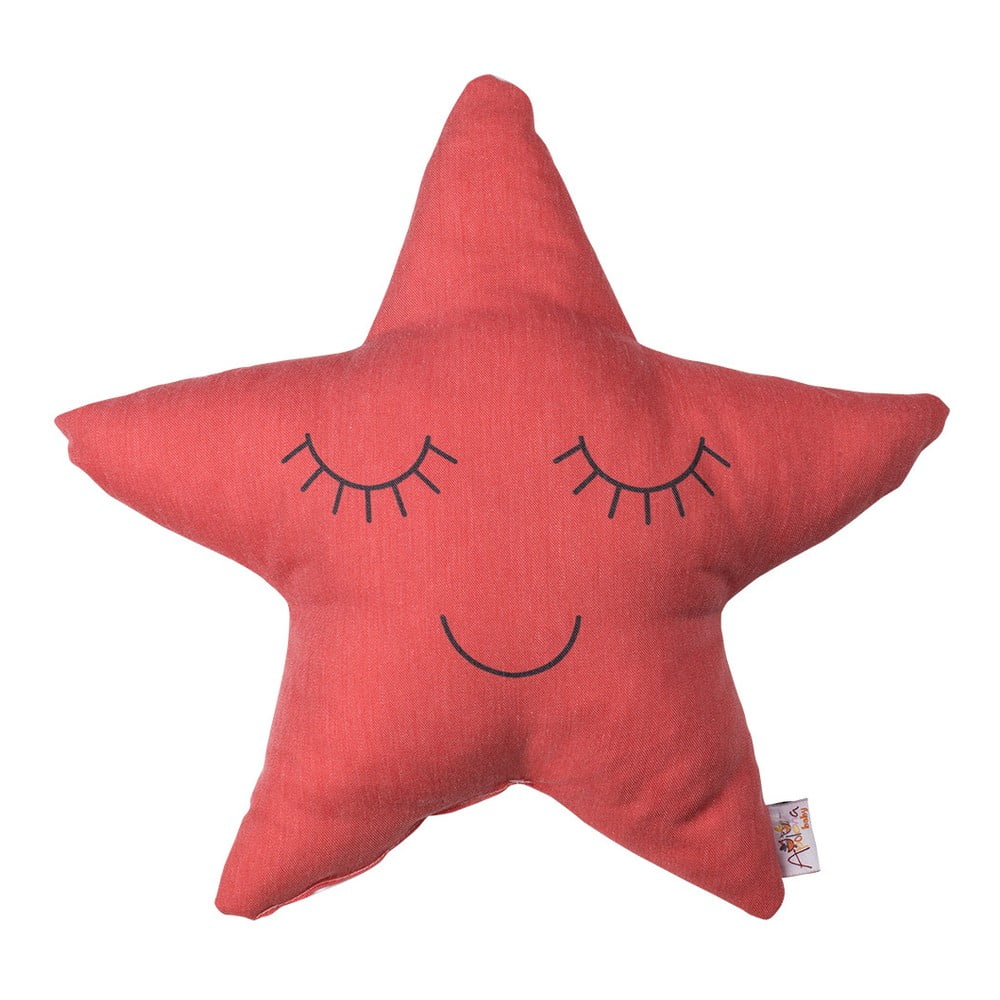 E-shop Červený detský vankúšik s prímesou bavlny Mike & Co. NEW YORK Pillow Toy Star, 35 x 35 cm