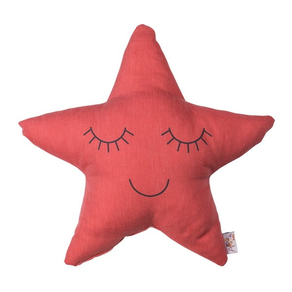 Červený detský vankúšik s prímesou bavlny Mike & Co. NEW YORK Pillow Toy Star, 35 x 35 cm