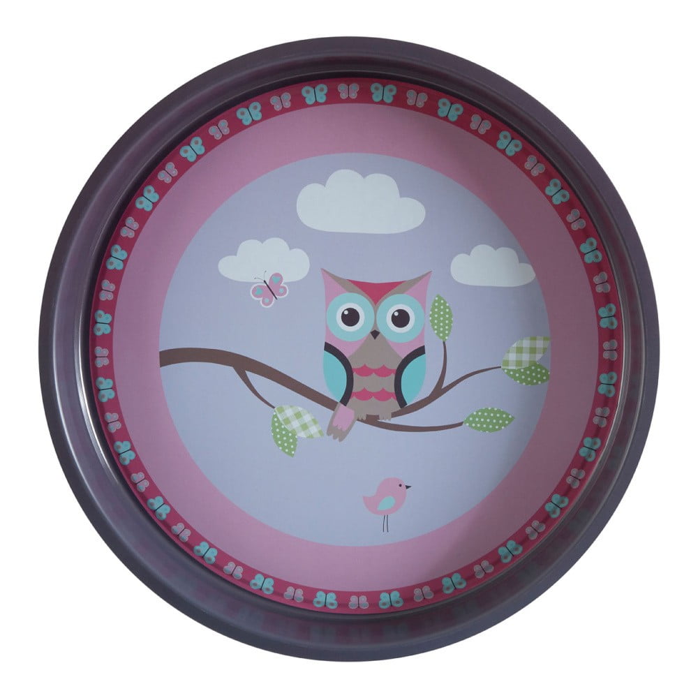 Obrázok Farebný servírovací podnos z cínu Premier Housewares Happy Owls, Ø 33 cm