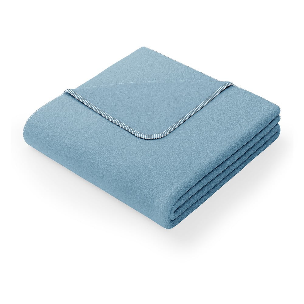 E-shop Modrá deka s prímesou bavlny AmeliaHome Virkkuu, 150 x 200 cm