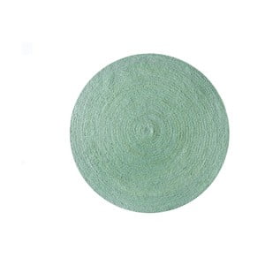 Koberec z juty Linen Rug Circle Green, ⌀ 140 cm