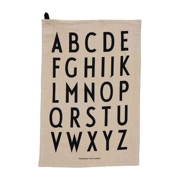 Béžová bavlnená utierka Design Letters Alphabet, 40 x 60 cm