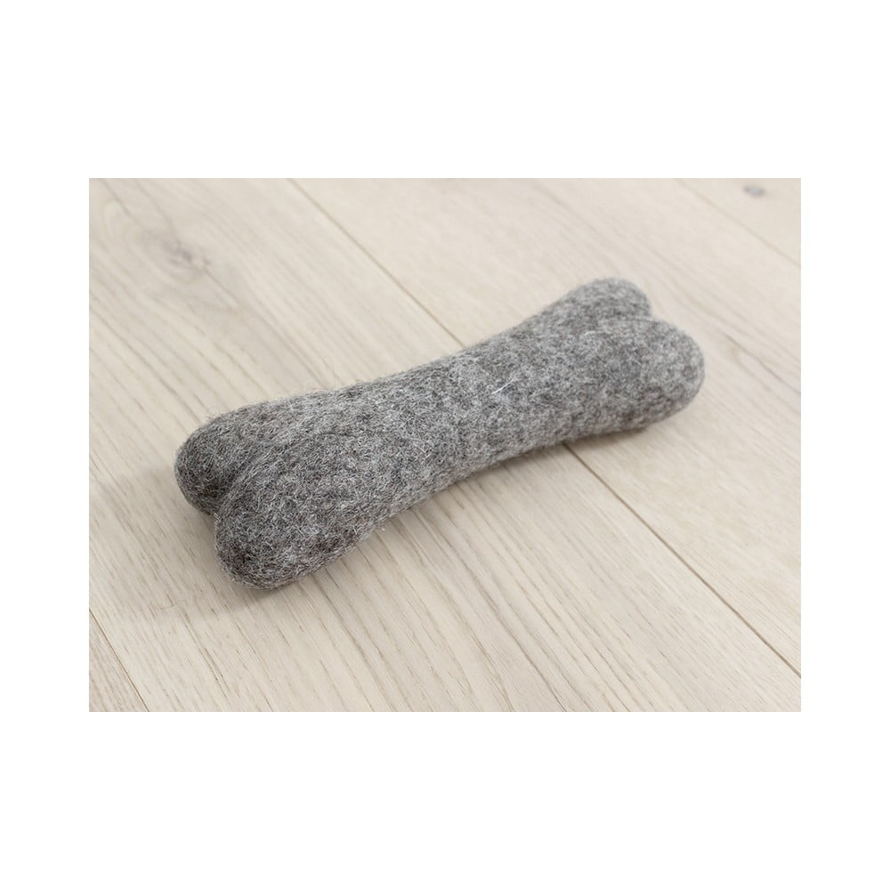 Obrázok Orechovohnedá zvieracia vlnená hračka v tvare kosti Wooldot Pet Bones, dĺžka 22 cm