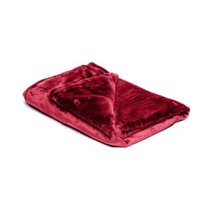 Vínovočervená mikroplyšová deka My House, 150 × 200 cm