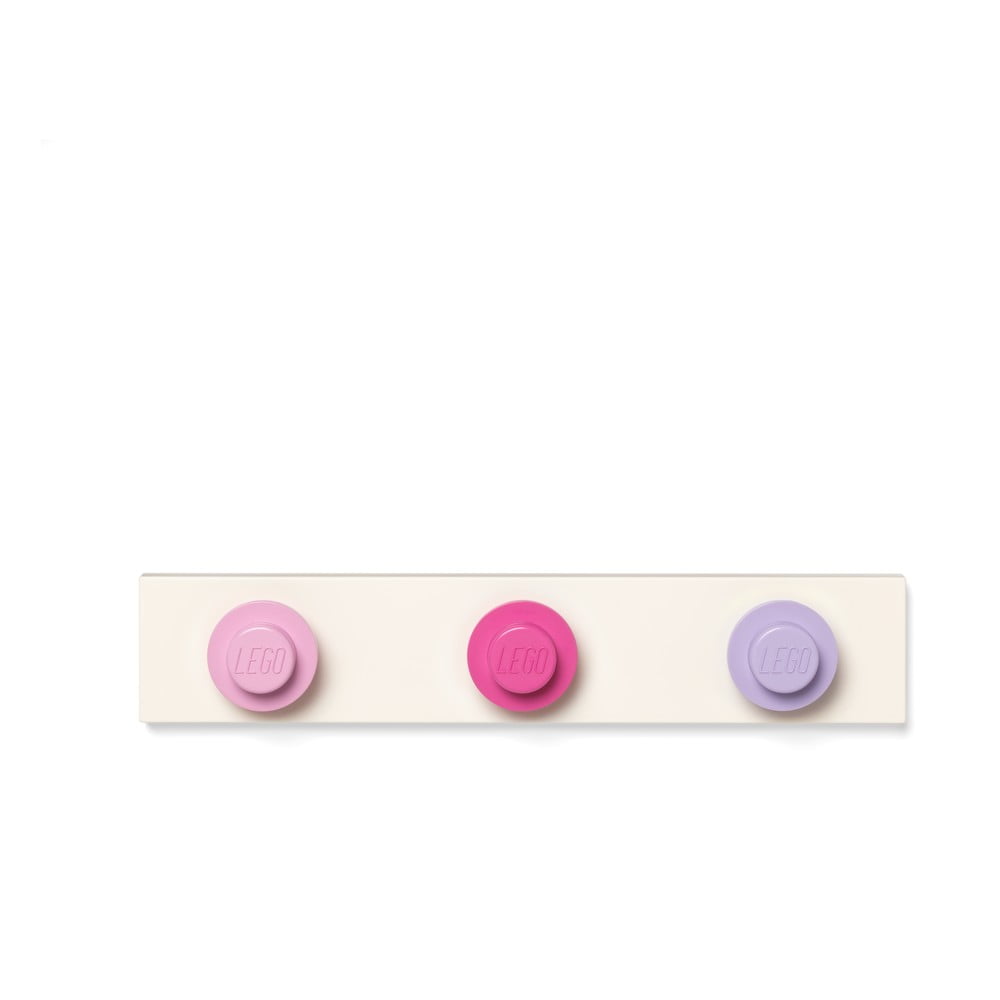 E-shop Nástenný vešiak vo svetloružovej, tmavoružovej, tmavosivej farbe LEGO®