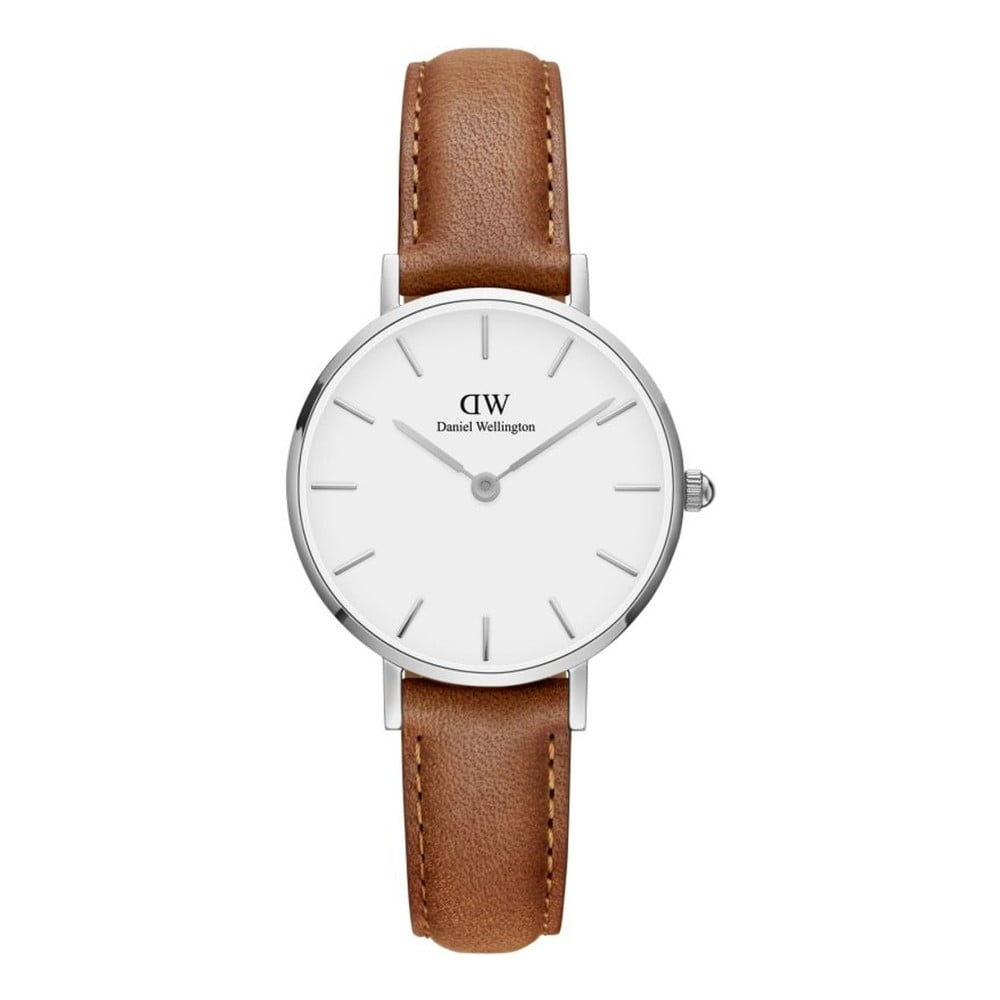 Obrázok Dámske hodinky s koženým remienkom a bielym ciferníkom s detailmi striebornej farby Daniel Wellington Petite Durham, ⌀ 28 mm