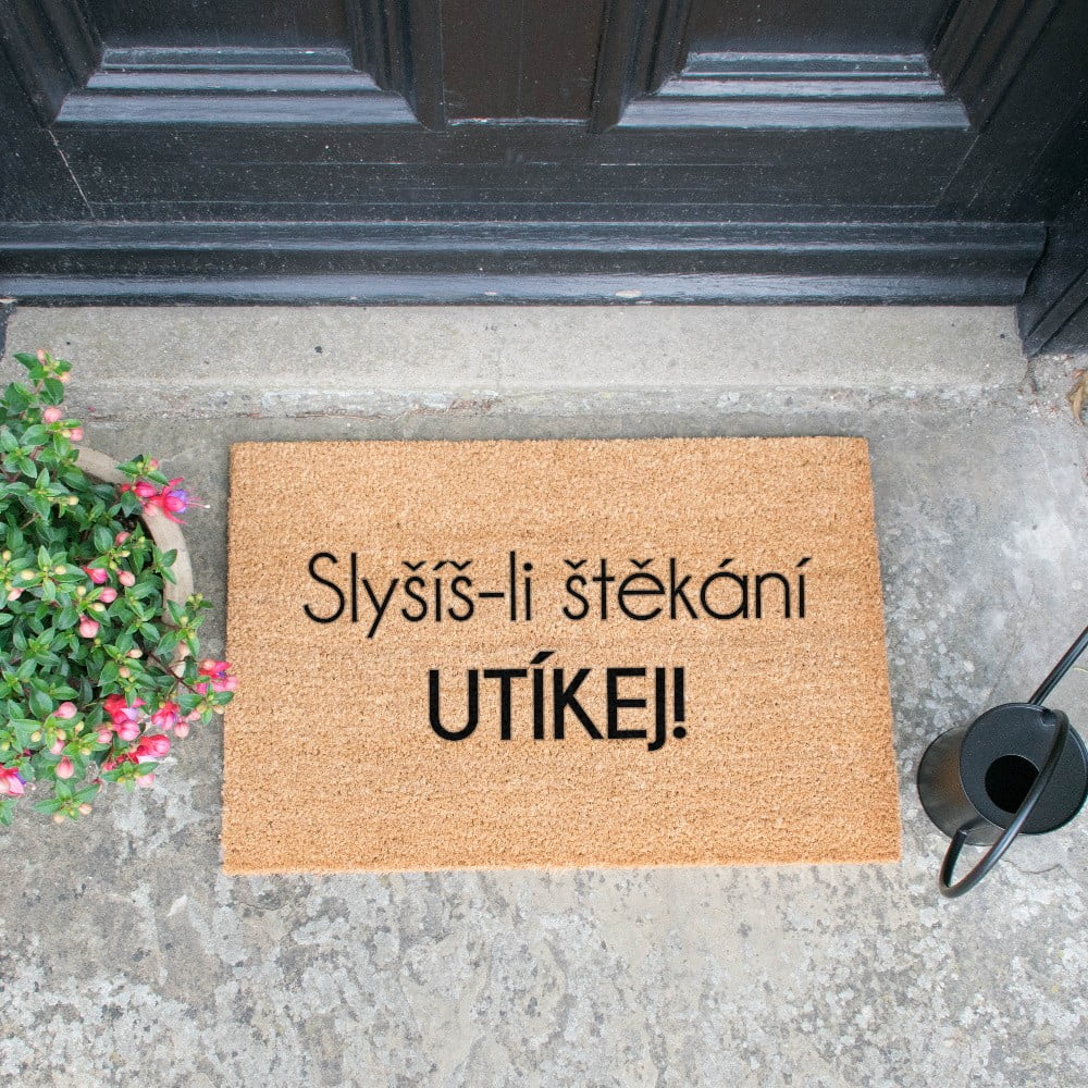 Obrázok Rohožka z prírodného kokosového vlákna ARTS Doormats Utekaj, 40 x 60 cm