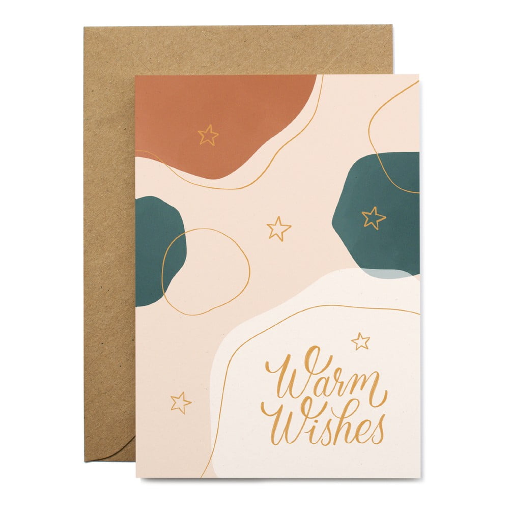 E-shop Vianočné prianie z recyklovaného papiera s obálkou Printintin Warm Wishes, formát A6