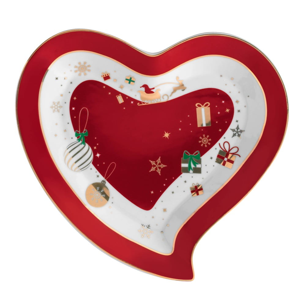 E-shop Porcelánový servírovací tanier v tvare srdca Brandani Alleluia Heart, dĺžka 22 cm