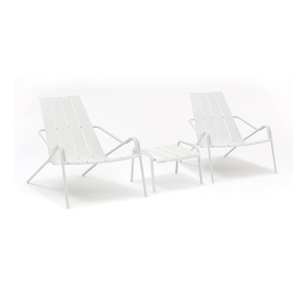 E-shop Set kovového záhradného nábytku v bielej farbe Ezeis Fleole