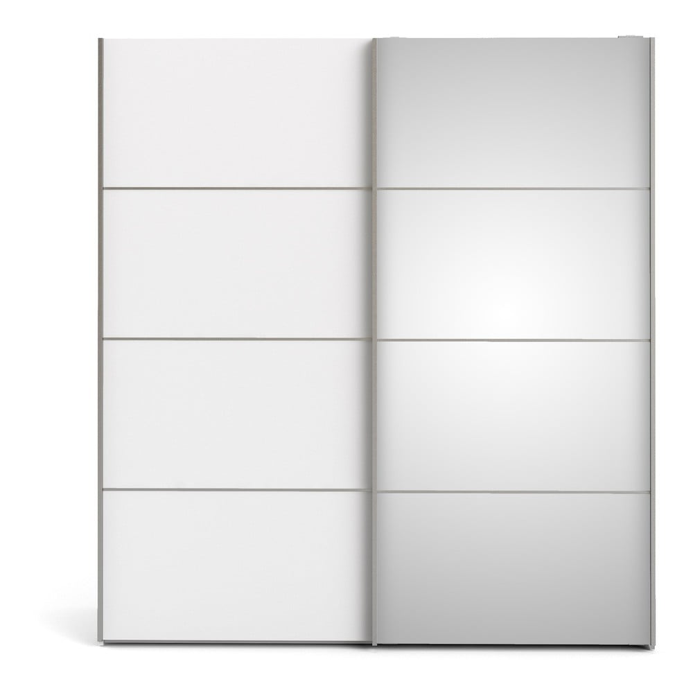 E-shop Biela šatníková skriňa so zrkadlom Tvilum Verona, 182 x 202 cm