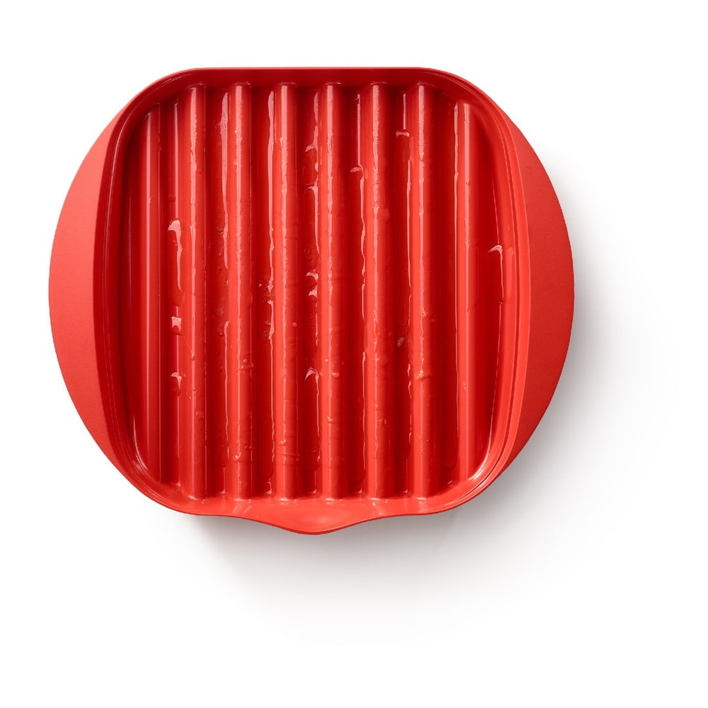 E-shop Červená plastová nádoba na prípravu slaniny Lékué Bacon