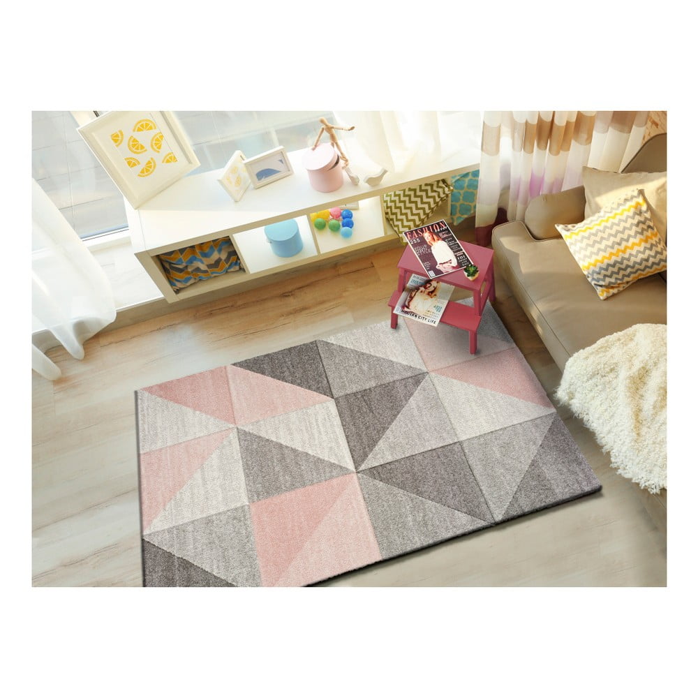 Ružovo-sivý koberec Universal Retudo Naia, 140 × 200 cm