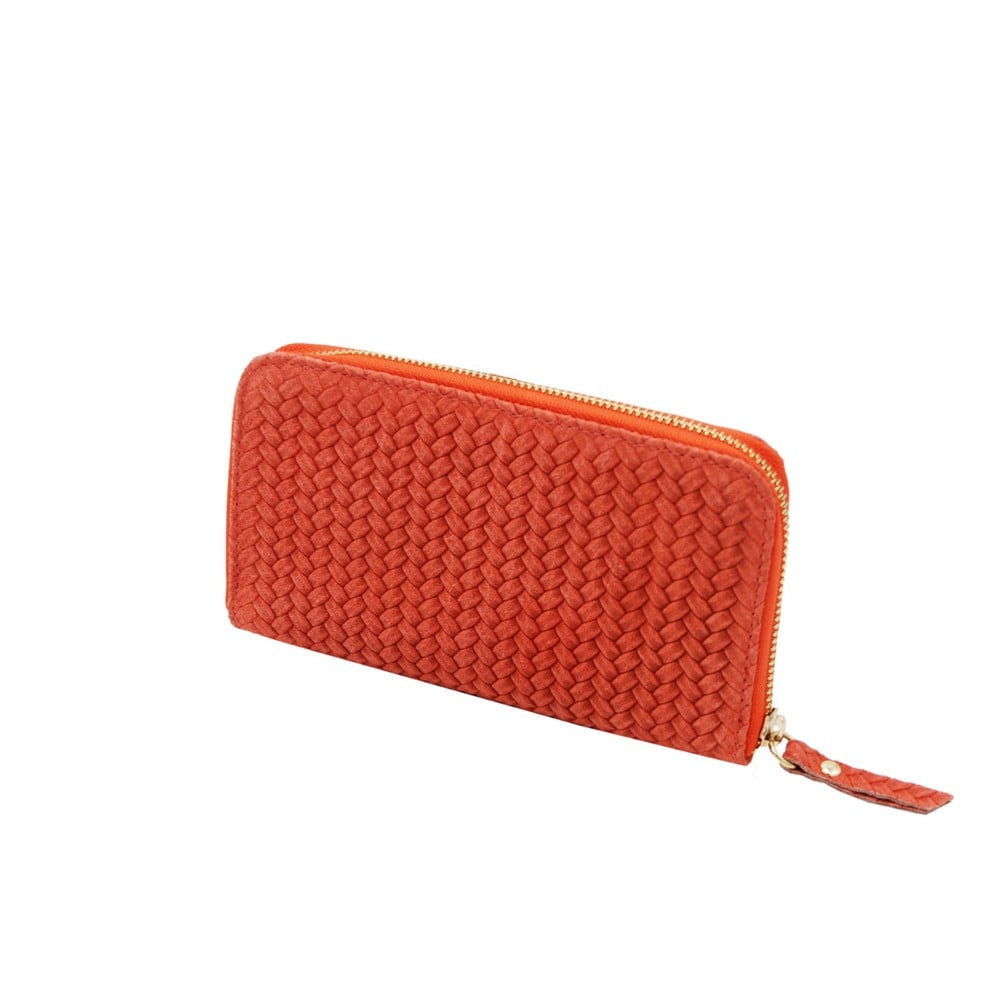 Koralovočervená peňaženka z pravej kože Andrea Cardone Cahlia