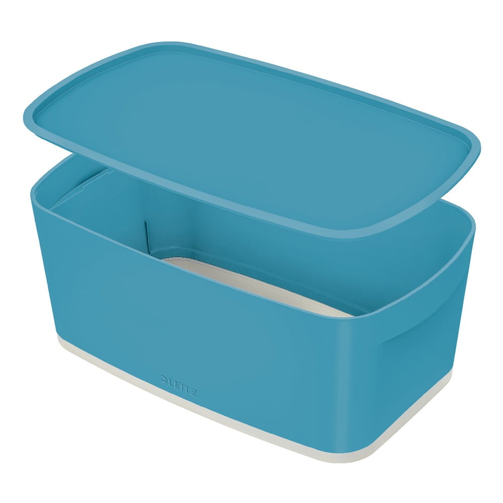 Modrá úložná škatuľa s vekom Leitz Cosy, objem 5 l