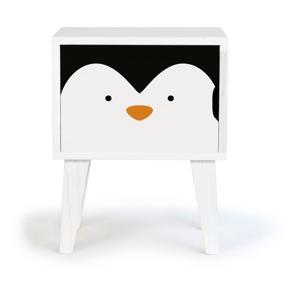 E-shop Detský drevený nočný stolík Little Nice Things Penguin