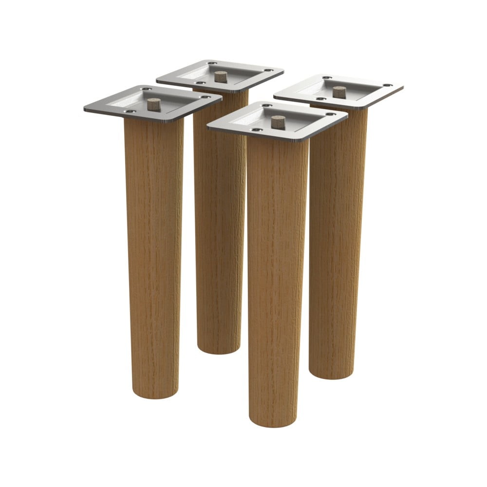 E-shop Súprava 4 náhradných nožičiek z dubového dreva Tenzo