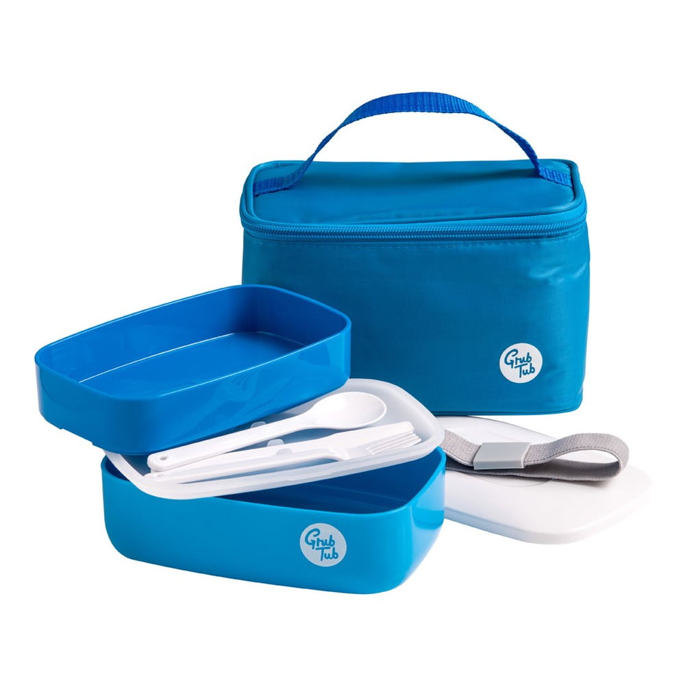 Obrázok Set modrého desiatového boxu a tašky Premier Housewares Grub Tub, 21 × 13 cm