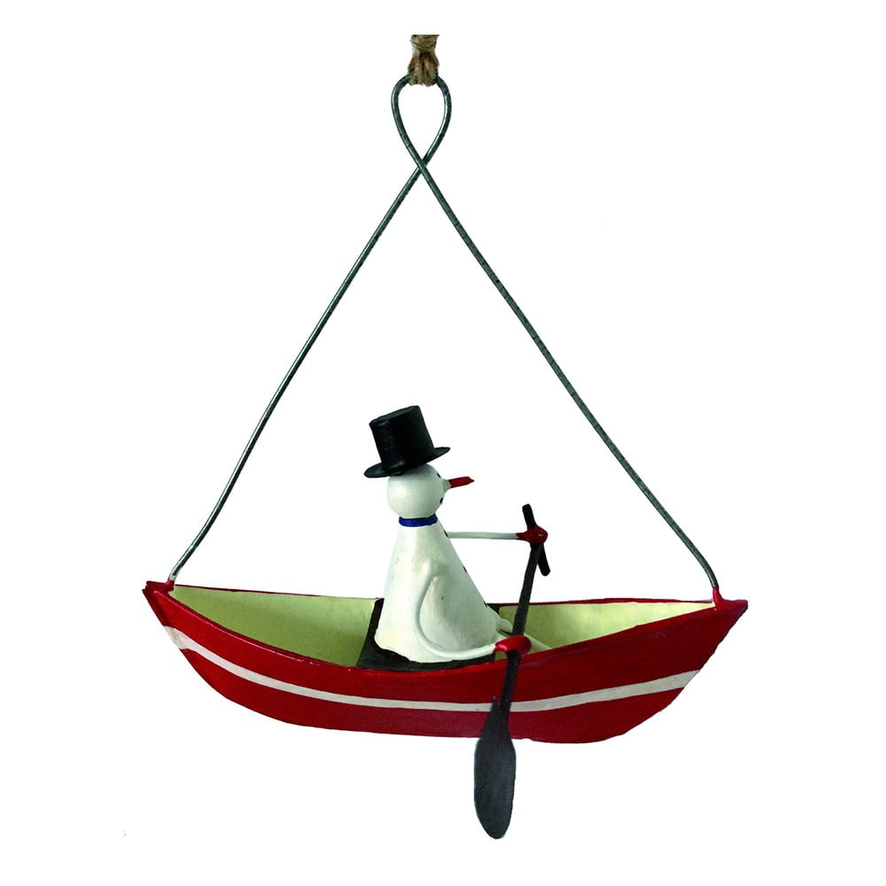 E-shop Vianočná závesná ozdoba G-Bork Snowman in Rowboat