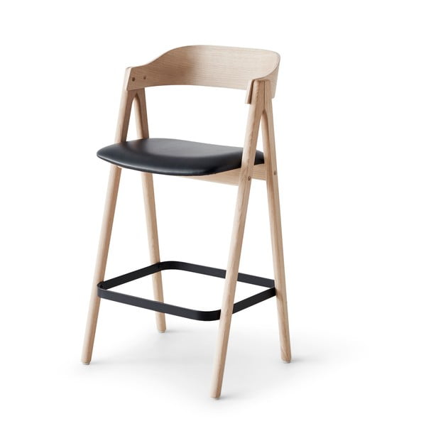 Barová stolička s koženým sedákom Findahl by Hammel Mette, výška 98 cm